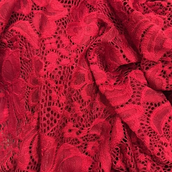 Princess Polly Lombardio Mesh Lace Maxi Skirt Burgundy - Picture 7 of 7